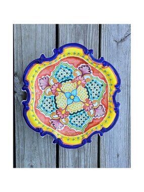 Talavera Puebla Barocco Hand Painted Mexican Pottery Centerpiece Wall Decor New